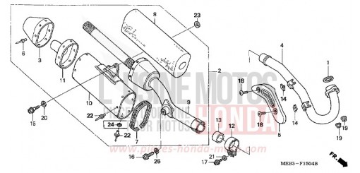 SILENCIEUX D'ECHAPPEMENT (CRF450R4,5) CRF450R5 de 2005